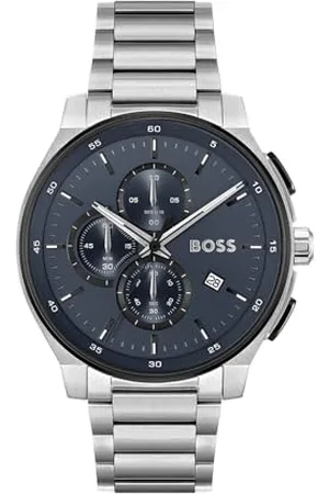HUGO BOSS Chronograph Quarz Uhr für Herren Kollektion Peak 2.0 mit Silbernes Edelstahlarmband - 1514189