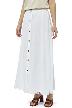 DESIRES DamenRock mit hoher Taille, knöchelhoch, Buttondown, Weiß, XS