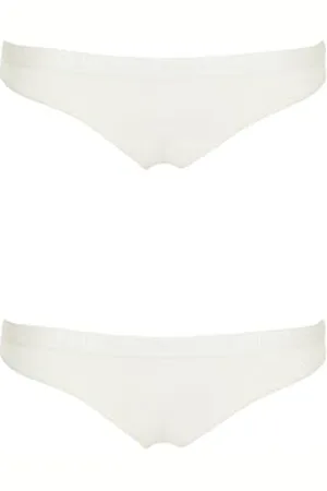Emporio Armani Damen-Slip aus Mikrofaser mit Logoband im 2er-Pack, , XS