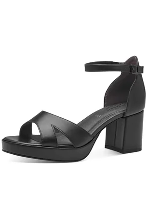 Jana Damen Sandalen mit Absatz Elegant Vegan, (Black), 39 EU