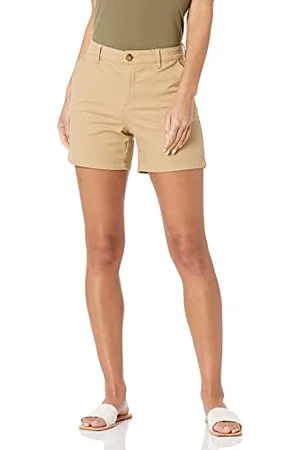 Amazon Damen Mittelhohe schmal geschnittene Khaki-Shorts mit 13 cm Schrittlänge (erhältlich in gerader und kurviger Passform), , 44