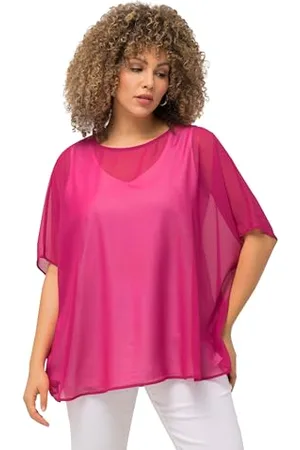 Ulla Popken Damen Chiffonbluse Trägershirt/Cami Shirt, , 58-64