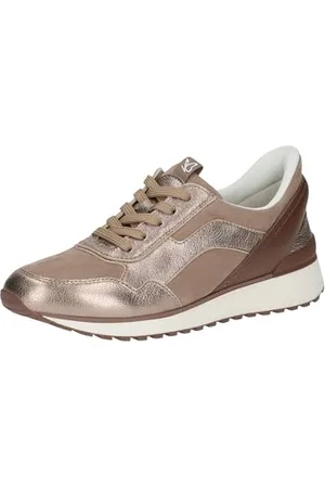 Caprice Damen Sneaker flach mit Schnürsenkeln Low Top, Braun , 37 EU