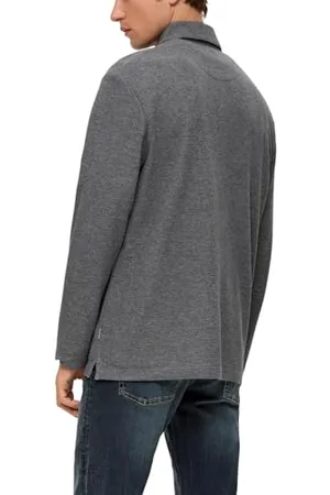QS by s.Oliver Herren Poloshirt Langarm Grey S