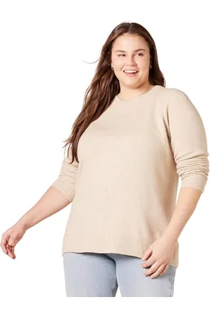 Amazon Damen Soft-Touch-Langarmpullover mit Rundhalsausschnitt in klassischer Passform, , XL