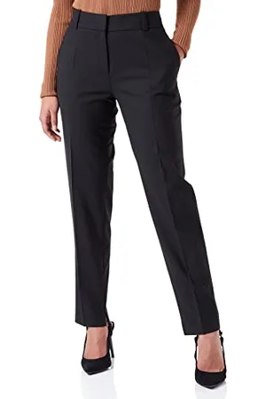 HUGO BOSS Damen Hetana Slim-Fit Hose aus Stretch-Gewebe mit Schlitzen am Saum Schwarz001 36