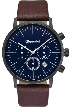 Gigandet Herren Analog Japanisches Quarzwerk Uhr mit Leder Armband 5VNAG22NE/002