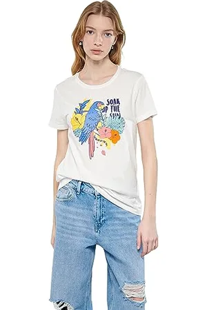 Mavi Damen Graphic Tee T-Shirt, , M