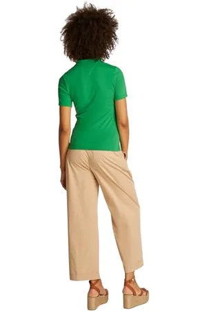 Tommy Hilfiger Damen Poloshirt Kurzarm 1985 Pique Slim Fit, Grün (Radiant Green), XXL