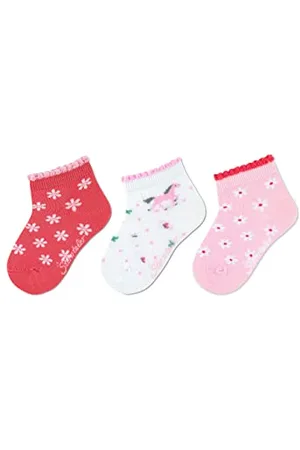 Sterntaler Baby Mädchen Baby Socken Kurz-Söckchen 3er Pack Blumen - Socken Baby, Babysöckchen, Babysocken - aus Baumwolle - , 18