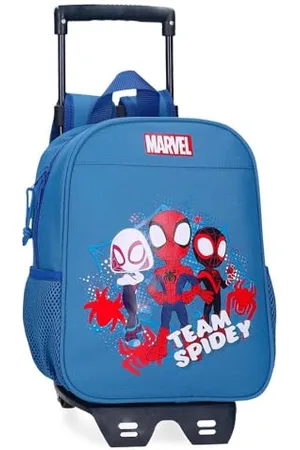 Marvel Joumma Team Spidey Vorschulrucksack mit Wagen in , 23 x 28 x 10 cm, Polyester, 6,44 l, , Talla única, Kindergarten-Rucksack