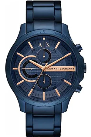 Armani Exchange Herrenuhr Chronograph Edelstahl blau, AX2430