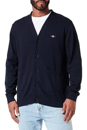 GANT Herren Classic Cotton V-Cardigan Strickjacke, , Standard