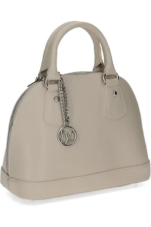 Caprice Damen Henkeltasche aus Leder mit Reißverschluss, Beige , 1
