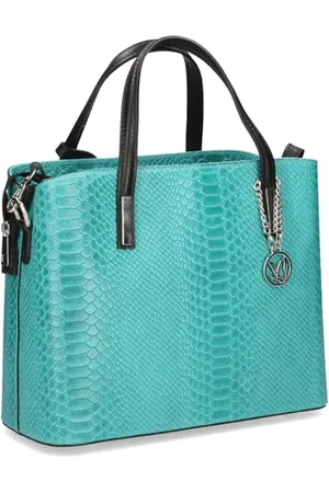 Caprice Damen Henkeltasche aus Leder Mittelgroß, Türkis , 1