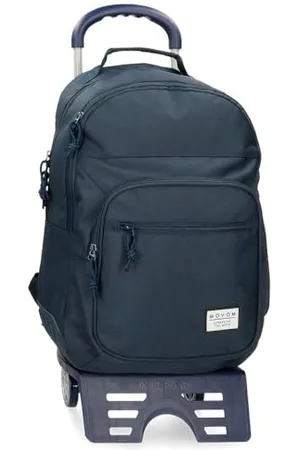 MOVOM Always on The Move Schulrucksack mit Zwei Fächern, blau, 31 x 42 x 13 cm, Polyester, 21,12 l, blau, Schulrucksack mit Zwei Fächern