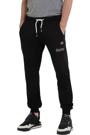 Replay Herren Jogginghose mit Logo, (Schwarz), XXL