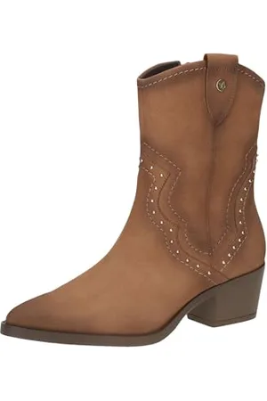Caprice Damen Stiefeletten mit Absatz aus Leder mit Reißverschluss, Braun , 40 EU