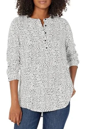 Amazon Damen Gewebte Langarmbluse, , XL