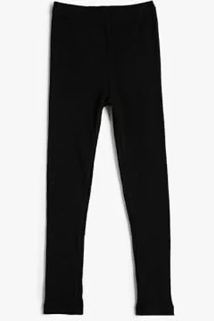 Koton Girls Basic Leggings Ribbed Elastic Waist Soft Touch