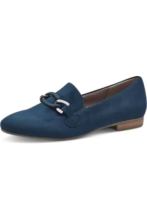 Jana Damen Slipper mit Blockabsatz Vegan, Blau , 40 EU
