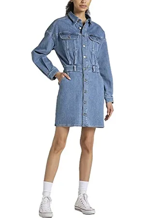 Lee Women Button DOWN Dress, , Large