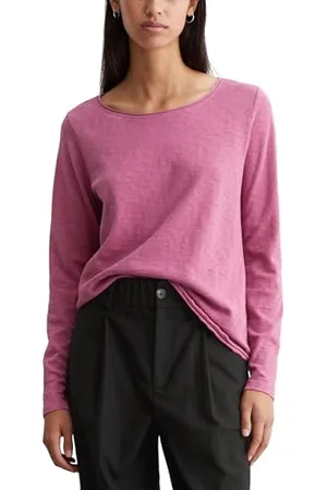 Marc O’ Polo Marc OߴPolo Denim Damen Langarmshirt aus Bio-Baumwolle Regular Fit, Lila (Wild Aster), XS