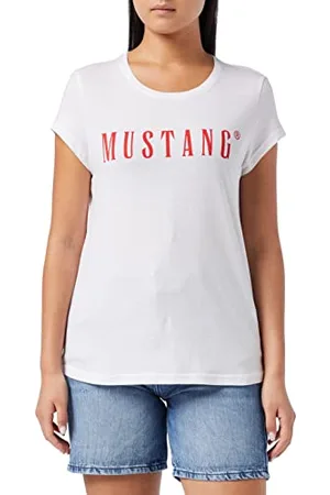 Mustang Damen Alina C Logo Tee 1013222 T-Shirt, General White , XXL