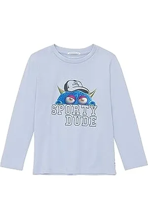 TOM TAILOR Jungen 1037523 Langarmshirt mit Monster-Print, 12819-Parisienne Blue, 92/98