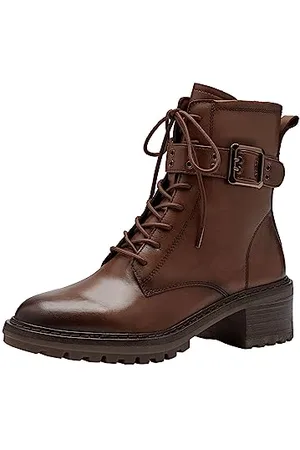 Tamaris Damen Klassische Stiefeletten, Frauen Stiefeletten,TOUCHit-Fußbett,uebergangsschuhe,uebergangsstiefel,flach,Boots,Cognac,39 EU