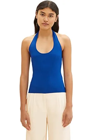 TOM TAILOR Damen 1036514 Basic Neckholder Top, 14531-Shiny Royal, XL