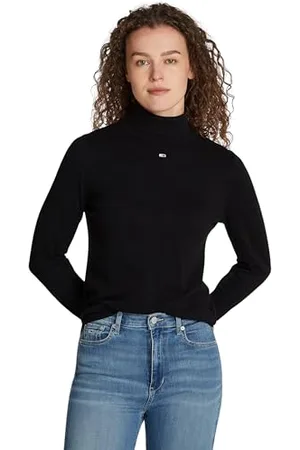 Tommy Hilfiger Damen Pullover Essential Turtle Neck Rollkragenpullover, (Black), 4XL