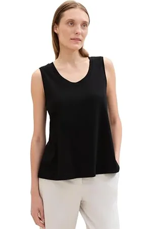 TOM TAILOR Damen Basic Tanktop, deep black, S