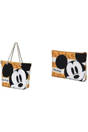 Disney Micky Maus Orange - Strandtasche + Kosmetiktasche