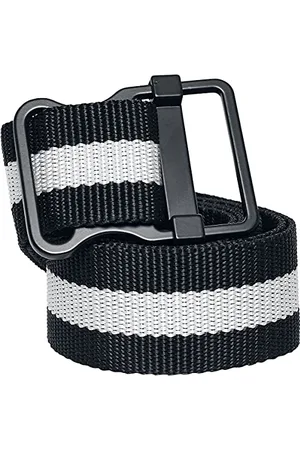 Urban classics Unisex-Erwachsene Easy Belt with Stripes Gürtel, Black/White, L/XL