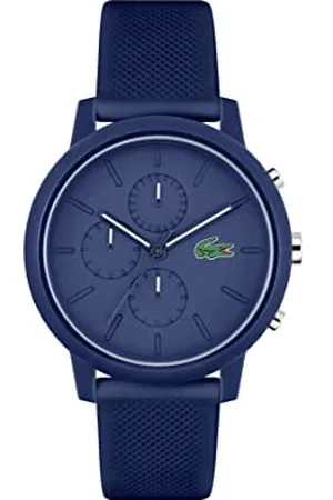 Lacoste Chronograph Quarz Uhr für Herren Kollektion .12.12 Chrono mit Marinblaues Silikonarmband - 2011244