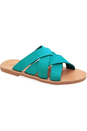 Emmanuela Handcrafted For You 41 Emmanuela Sandalen im antiken griechischen Stil, handgefertigte flache Riemchensandalen aus Leder mit offenem Zeh, hochwertige Slide Sommerschuhe für Damen, beige weiß Sliders