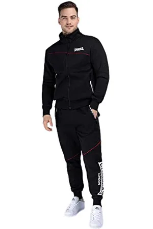 Lonsdale London Herren Traininganzug normale Passform GEDDINGTON, Black, S, 113982