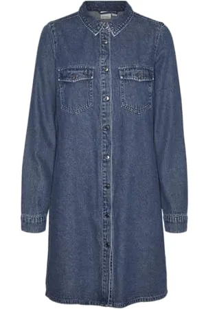 VERO MODA VMJENNIE LS Short Denim Dress Mix NOOS