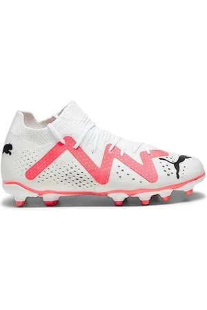 PUMA Jungen Unisex Kinder Future Match FG/AG JR Fussballschuh, White Black-FIRE Orchid, 28 EU