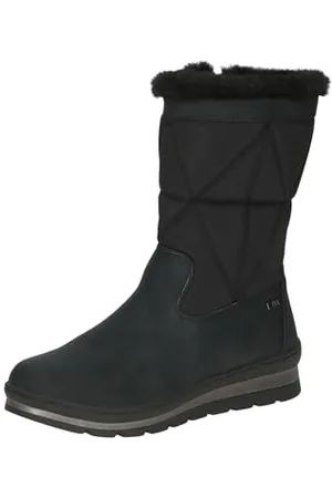 Caprice Damen Winterstiefel ohne Absatz Vegan Wasserabweisend, Schwarz , 38 EU