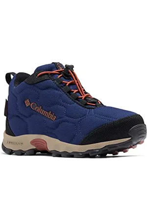 Columbia Firecamp Mid 2 WP wasserdichte Wanderstiefel für Kinder, Blau (Blue Shadow x Rusty C), 30 EU