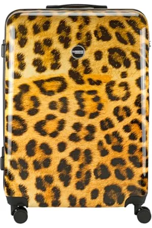 Princess Traveller Animal Print - Reisekoffer - Leopard - Groß - 76 cm - Doppelräder - Hartschalen Trolley ( , Große Reisekoffer)