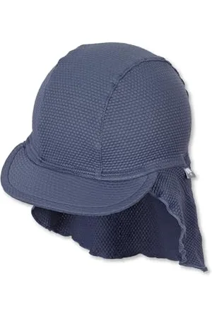 Sterntaler Bademütze mit Nackenschutz Struktur - Schwimmmütze Jungen UV -Schutz 50+ - UV Bademütze aus Bademodenstoff - Schirmmütze Baby mit Nackenschutz für Badespaß an sonnigen Tagen - , 45