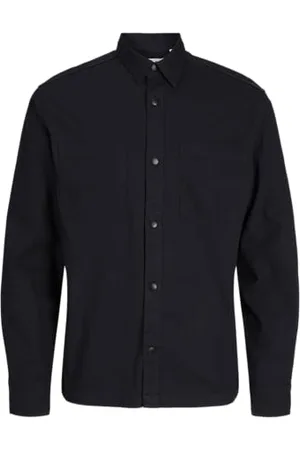 JACK & JONES JACK&JONES Herren JCOLOGAN Ripstop Overshirt LS Freizeithemd, Black, L
