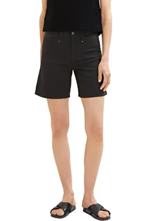 TOM TAILOR Damen 1036731 Kate Bermuda Jeans Shorts, 14482-Deep Black, 26