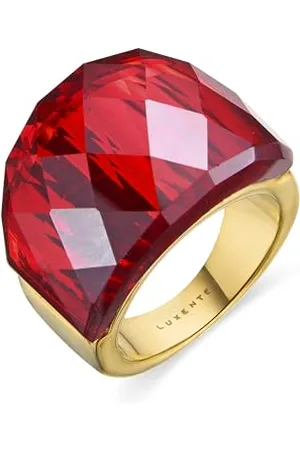 Luxenter Fadino Ring mit Hydrothermalquarz Onix, 18 Karat Gelbgold, Metall, Quarz