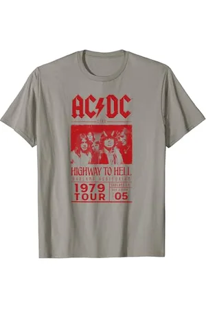 AC/DC Unisex T-Shirt Klein Klassisches Kurzarm T-Shirt mit Rundhals-Ausschnitt und einfacher Manschette ACDC Live Oakland Auditorium Design Rock-Musik-Fans
