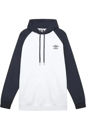 Umbro Herren Core Raglan Hood Kapuzenpullover, Weiß/Collegiate Blue, M
