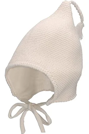 Sterntaler Baby Mädchen Strickmütze Baby GOTS Strickmütze Zipfel Mütze - Baby Strickmütze - aus Baumwolle mit Bindeband - beige, 39
